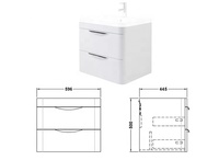 Meuble-lavabo mural moderne de 600 mm, certifié FSC, épaisseur 18 mm, avec fonction de nettoyage facile