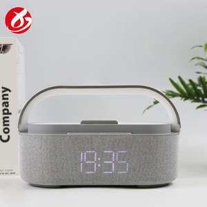 S305 Kreativer Kabelloser RGB-Licht Tragbarer Bluetooth Desktop-Lautsprecher mit <span class=keywords><strong>15W</strong></span> Kabelloser Telefonladestation und Wecker - Product Image 4