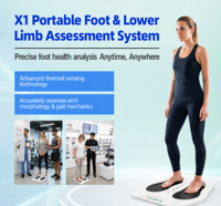 FOOTWORK LAB Système d'analyse portable de la pression plantaire et des membres inférieurs avec détection de température, scanner de pied, garantie 1 an, en stock
