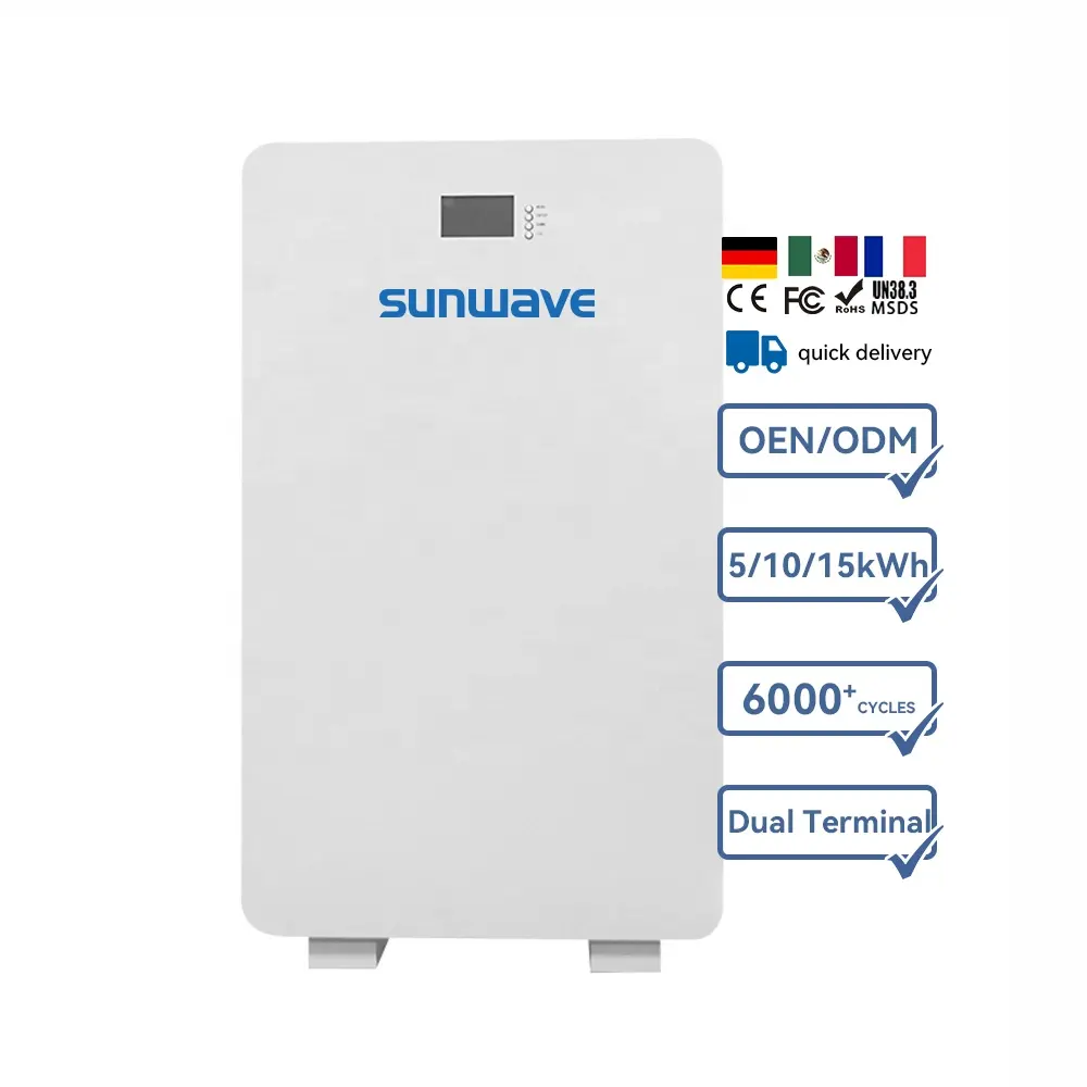 Lfp Muur Gemonteerde Power Wall Serie 2.5kwh 5kwh 10kwh Lifepo4 Lithium Ion Batterij Zonne-Energie Opslagsysteem