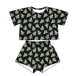 Huoron germoglio set di abbigliamento sportivo estivo personalizzato stampato pantaloncini a maniche corte per <span class=keywords><strong>ragazze</strong></span> e ragazzi abbigliamento stile Casual - Product Image 4