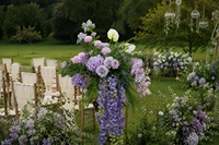 Centre de table en fleurs artificielles en soie TUOYI pour mariage et Noël, fleurs blanches et violettes mélangées faites à la main, toucher réaliste et naturel