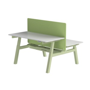 <span class=keywords><strong>Bureau</strong></span> électrique moderne à hauteur réglable pour 2 personnes <span class=keywords><strong>dos</strong></span> à <span class=keywords><strong>dos</strong></span> assis support de câble panneau MDF usage commercial 5 ans - Product Image 1