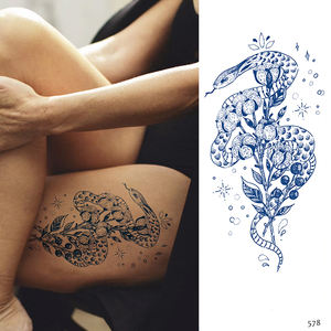Tatouages temporaires sexy pour femmes, personnalisés, durables 2 semaines, autocollants imperméables, <span class=keywords><strong>tatouage</strong></span> semi-permanent pour hommes, serpent, pour le corps - Product Image 1