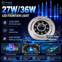 Anneau lumineux de fontaine à jet d'eau RGB changeant de couleur, étanche IP68, en acier inoxydable pour extérieur