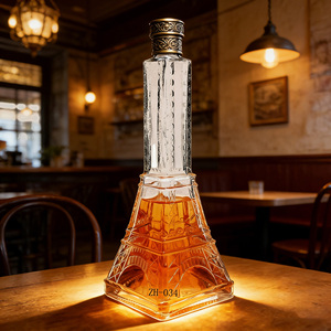 Bouteille en verre transparente de 500 ml et 750 ml, forme tour, premium, populaire, abordable, résistante à la chaleur, vide, pour bière de Bordeaux, gin, tequila, <span class=keywords><strong>whisky</strong></span> - Product Image 1