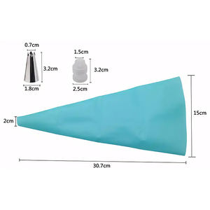 Ensemble de poches à douille en silicone réutilisables et douilles pour la décoration de gâteaux, la pâtisserie et le glaçage DIY - Product Image 3