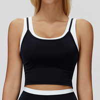 Nieuw tweedelig splitvest met kleurcontrast, naakt gevoel, sportbeha, bovenkleding, hardloop-, yoga- en fitnesstop voor dames