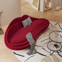 Canapé GEDO de style nordique, design créatif et personnalisé, pour salon, petit appartement, espace de repos ondulé, réception, rembourrage en éponge