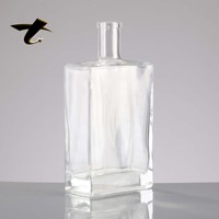 Bouteille en verre carrée de 750 ml sur mesure pour Tequila et Rhum avec bouchon en liège – Qualité supérieure, forme plate