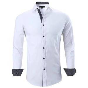 Camisas de vestir de manga larga personalizadas, transpirables, de talla grande, informales, de manga larga, blancas para hombre, con precio al por mayor. - Product Image 5