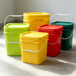 Durable Square PP PE Plastic Bucket Custom Logo Color Heavy‑duty Pail For Fertilizer Engine Oil <b>Paint</b> And Waterproof Coating - Product Image 1