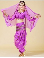 Ensemble de jupe de hauts de costume d'Halloween pour femmes avec accessoires tenue de performance de danse du ventre 6 couleurs