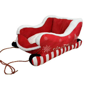 Lit pour animaux de compagnie en peluche rectangulaire Yun Festive, fausse fourrure, Noël, écologique, confortable, traîneau de vacances pour chiens, housse amovible, carton - Product Image 2