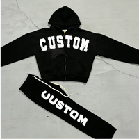 Produsen Hoodie Bordir Aplikasi Distressed Custom, Hoodie Crop Boxy Vantage Acid Washed dengan Ritsleting untuk Pria