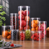 Tabung Silinder PVC PP Transparan 200g untuk Blueberry, Wadah Buah Plastik Kecil, Wadah Silinder Transparan untuk Blueberry
