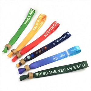 Bracelet personnalisé avec logo imprimé, événementiel, réutilisable, en tissu élastique, avec fermeture unidirectionnelle, en bambou - Product Image 3