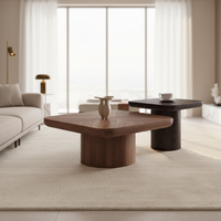 Table basse carrée en bois moderne de designer en vente chaude pour le salon, meubles de luxe pour la maison avec rangement et nettoyage facile