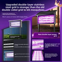 Lampe anti-moustiques solaire à LED pour extérieur, garantie 1 an, démarrage automatique, indice IP33, système de double charge 3600V