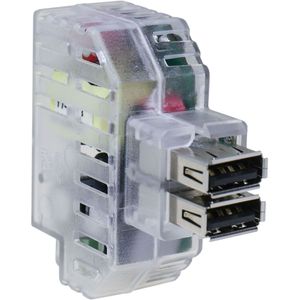 Adaptateur d'alimentation USB-A 2 ports Keystone Fanton 82892 5V 2.4A Chargeur universel transparent - Product Image 1