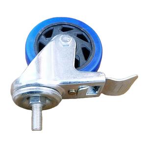 Roda de carrinho de borracha PU para móveis, carrinho de comida em aço inoxidável resistente, freio giratório de travamento, rodas industriais de <span class=keywords><strong>3</strong></span> 4 5 polegadas - Product Image 1