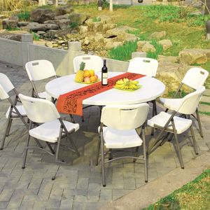 Mesa redonda de plástico no plegable Moon de 180cm con almacenamiento portátil de escritorio grueso para banquetes de área grande y actividades de cena - Product Image 6