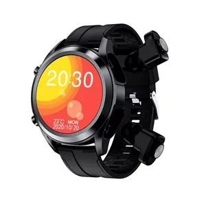 Fitness Tracker Sport Health Smart Watch pulsera de corazón reloj redondo con auriculares TWS