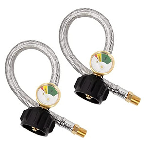 สายยางโลหะ QCC Type1 ขนาด 40 ปอนด์ พร้อมเกจวัด 1/4 NPT 15 นิ้ว สำหรับใช้กับรถบ้าน - Product Image 4