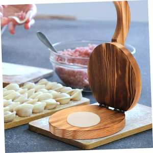 Outil de pâtisserie pour la cuisine, presse à pâtisserie ronde en bois pour faire des tortillas, des pizzas maison, des raviolis, des pâtes - Product Image 1