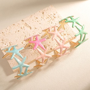 Jingciren Boutique <b>Cross</b>-border New Geometric Hollow Color <b>Bracelet</b> Light Luxury High-end Dropping Oil Opening <b>Bracelet</b> Simple - Product Image 2