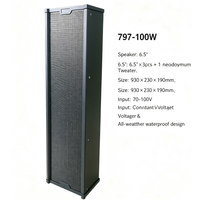 Haut-parleur colonne étanche professionnel 80W/100W/120W/140W pour système de sonorisation extérieur mural toutes saisons