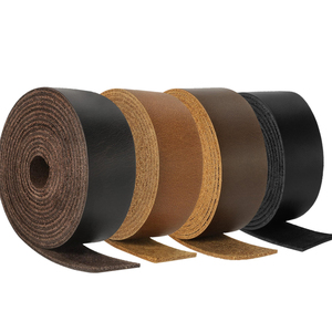 Listo Stock 1/8 pulgadas 1/4 pulgadas 1 pulgada 2 pulgadas de ancho correas planas de cuero para manualidades tiras de cuero de grano completo cuerda para manualidades - Product Image 1
