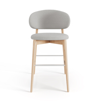 Chaise de bar rembourrée Maestri IHLOS, siège rembourré confortable, tabouret de bar moderne, bois de hêtre massif, revêtement en lin, garantie 2 ans