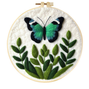 Beginner-Friendly Handmade Felting <b>Embroidery</b> <b>Kit</b> Kitchen Garden Scene DIY <b>Kits</b> for Home Decoration Cotton Fabric Foundation - Product Image 4