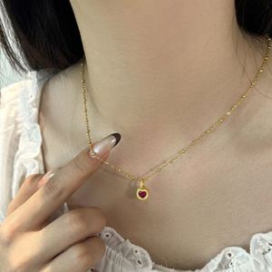 Collier Dylam Charm au design élégant, plaqué or 18 carats, argent S925, chaîne à maillons, chaîne à perles, pendentif en forme de cœur en zircone 5A - Product Image 5