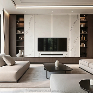 Meuble <span class=keywords><strong>TV</strong></span> moderne en bois avec base flottante et éclairage LED, unité <span class=keywords><strong>TV</strong></span> pour le salon, meuble <span class=keywords><strong>TV</strong></span> mural, meubles de salon - Product Image 3