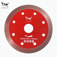LITTLE ANT Promotion Lame de scie diamantée industrielle 4 pouces 105 mm pour la découpe de carreaux, céramique, quartz et marbre, à ondulation turbo