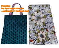 Tissu Wax Africain Ankara 100% Coton avec Strass et Motifs Floraux, 6 Yards, pour Robes de Femme et Tenues de Fête