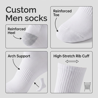 Chaussettes de basketball pour jeunes hommes, personnalisables avec logo OEM, respirantes, à haute élasticité, avec bord côtelé et soutien de la voûte plantaire, pour la course, l'entraînement et l'exercice