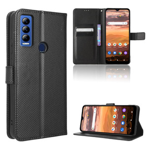 Étui portefeuille de luxe en cuir PU à motif diamant pour téléphone AT&T Motivate Max (U668AA) / Cricket <span class=keywords><strong>Ovation</strong></span> 3 - Product Image 2
