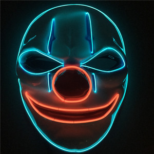 Divertido luz vestido de fiesta de disfraces de <span class=keywords><strong>cara</strong></span> completa <span class=keywords><strong>Led</strong></span> Joker máscara - Product Image 2