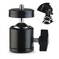 Mini rotule universelle pivotante 1/4 po avec vis de fixation pour trépied (lot de 2) – Verrouillage rotatif à 360 degrés avec bouton métallique pour appareils photo reflex numériques et trépieds