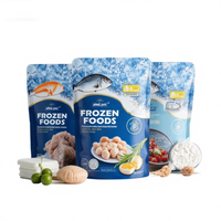 Sachets debout en plastique laminé avec fermeture éclair, imprimés sur mesure, en gros, de qualité alimentaire, pour poulet, poisson, aliments congelés