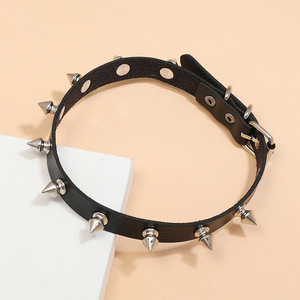 Collar de cuero PU Punk Rock para mujer, Gargantilla gótica Harajuku, Collar con hebilla de remache de plástico, gran oferta - Product Image 2