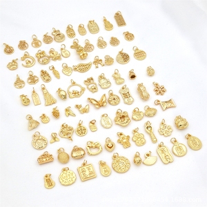 จี้ชุบไฟฟ้า 14k รักษาสีได้ ตัวอักษรฟู่ สร้อยข้อมือ DIY ขนาดเล็ก สร้อยคอ เครื่องประดับลูกปัด D104 - Product Image 2