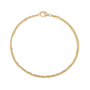 珍珠双层覆盖批发奢华幸运费加罗设计师定制美丽链金色纯银魅力手链