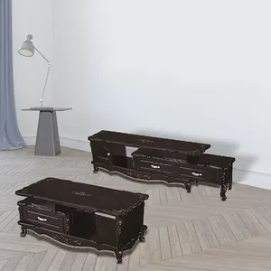 TV Cabinet set <span class=keywords><strong>tavolino</strong></span> <span class=keywords><strong>legno</strong></span> vetro Top Tv Stand e <span class=keywords><strong>tavolino</strong></span> <span class=keywords><strong>con</strong></span> contenitore - Product Image 1