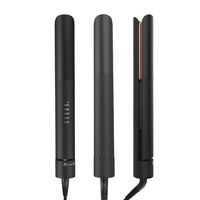 Catok pelurus rambut Titanium 2in1, pelurus rambut elektrik profesional, pelurus rambut dan pengeriting tampilan suhu, catok datar