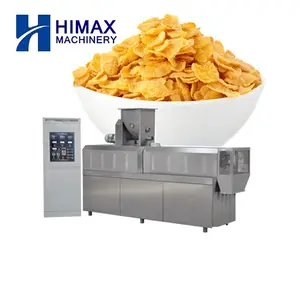 Línea de producción de copos de maíz industrial, máquina para hacer cereales de desayuno, línea exyruder