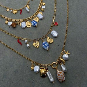Collares con colgante <span class=keywords><strong>originales</strong></span> hechos a mano joyería de playa conchas estrella de mar Concha perla tortuga joyería de acero inoxidable para mujeres conjuntos - Product Image 1